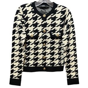 ICON Black and Cream Houndstooth Sweater